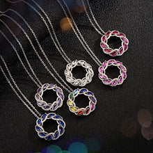 Load image into Gallery viewer, Cubic zirconia Circle of Eternity Ruby Necklace
