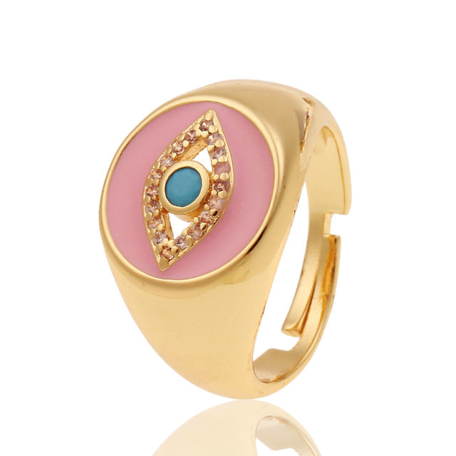 Nova Pink Evil Eye Ring