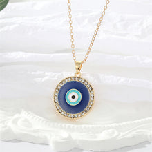 Load image into Gallery viewer, Round Evil Eye Necklace
