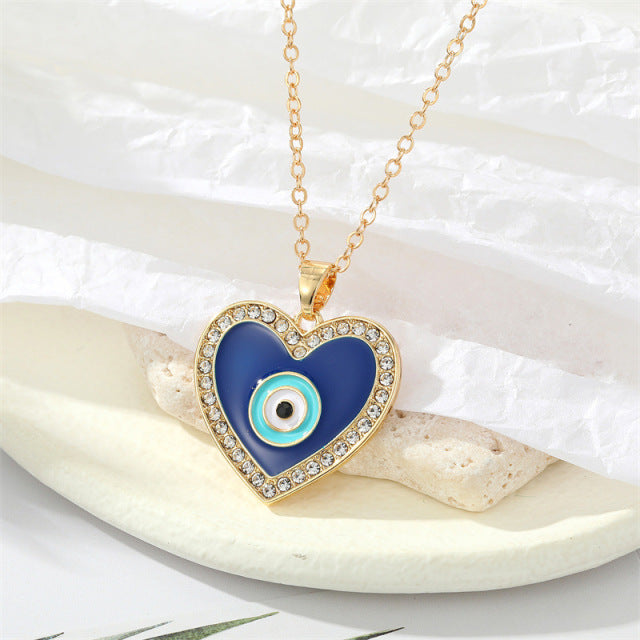 Heart Shape Evil Eye Necklace